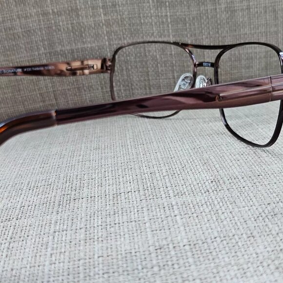 Kirkland Signature Frederick Men Glasses Dk. Brown Tone Metal Eyeglasses Italy - Picture 5 of 12